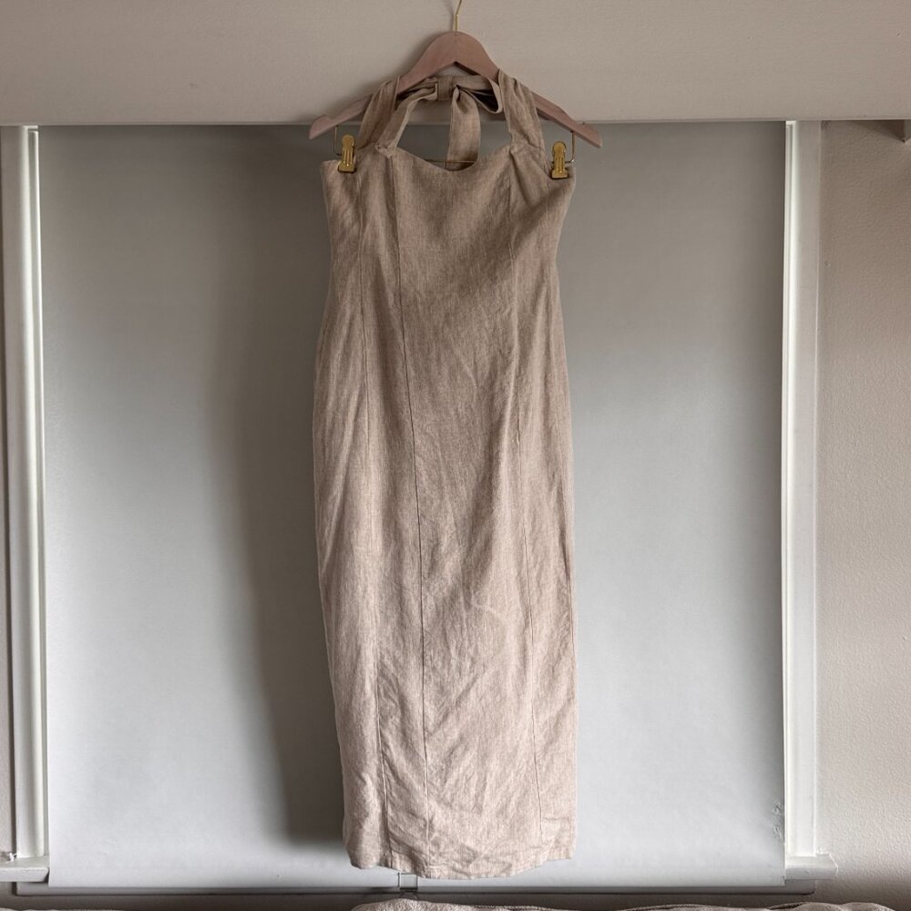 DISSH Willow Natural Linen Halter Dress – Size US 4 / AU 8 - Picture 8 of 8